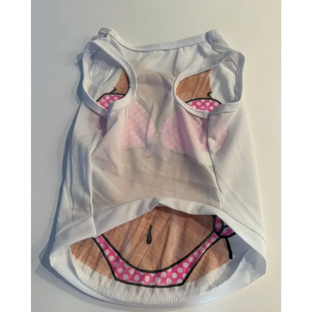 Pink Bikini Costume Dog Shirt - Size L